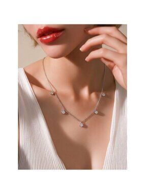 Sterling Silver CZ droplet necklace 18" 🆕PRICE...